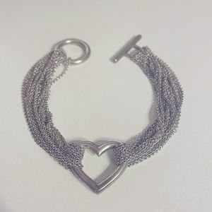 Tiffany & Co heart multiple strand bracelet - silver